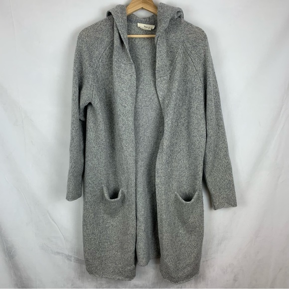 Aritzia Sweaters - ARITZIA TNA 100% Wool Knit Hooded Long-Line Cardigan Coat with Pockets Sz SM